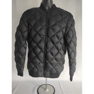 Bomber Jacket Stunning PULL & BEAR Black Longline Quilted Sz M